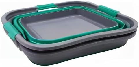 SAMMART Set of 2-30L (8 Gallon) Collapsible Plastic Laundry Basket-Foldable Pop Up Storage Container/Organizer-Space Saving Hamper, Water Capacity: 24L (6.3 Gallon) (2, Dark Grey/Bluish-Green) - Image 8