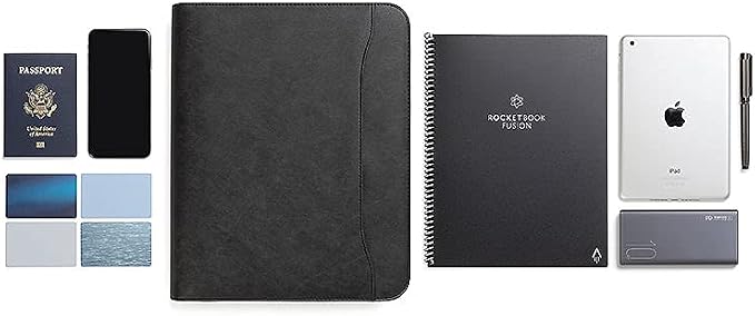 Forevermore Portfolio Binder, 1.5" Permanent 3-Ring, Vegan Leather, Black - Image 8