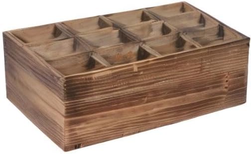 Farmhouse Wooden Storage Crate for Decoration, 12 Individual Slots | 13 x 10 inches, Rustic Small Beer Holder, Beverage Serving Caddy with Carrying Handles, Wood Crate Box for Crafts - Image 9