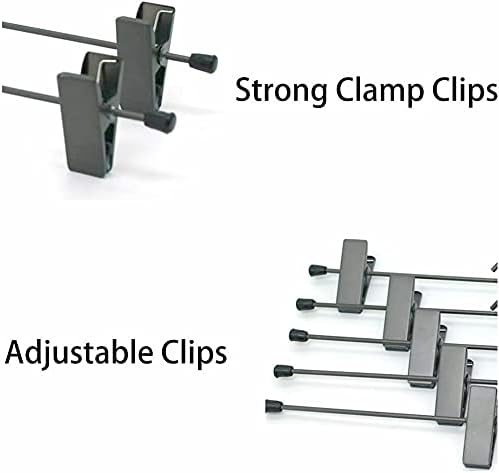 Pants Hangers 13.8" Dark Grey Skirt Clothes Rack with Clips Metal Clips Trousers Hanger Space Saving Slacks Hangers Durable and Sturdy Pants Display 30 Pack - Image 9