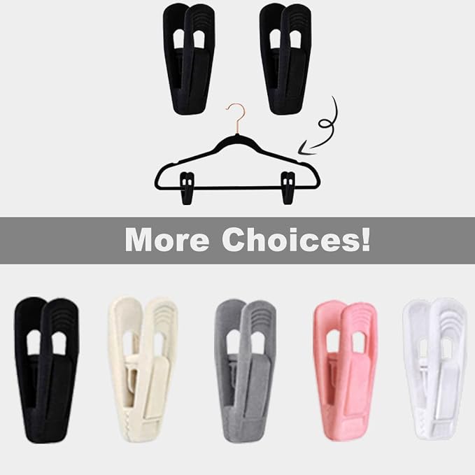 TOFIIGREM Black Velvet Hangers Clips 40 PCS, Pants Hangers Velvet Clips Easily Add to Velvet Hanger, Skirt Suit Pants Clothes Velvet Hangers, Baby Kids Hangers Clips - Image 9