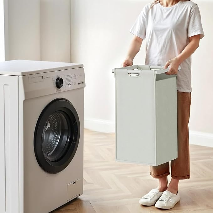 Herture Laundry Hampers with Shelf, Laundry Basket 3 Section, Laundry Sorter with Pull-Out Removable Large 3 Color Bags and Movable Wheels, Metal Frame, 3 x 15.87 Gallons (60L), White PF04XLE - Image 7