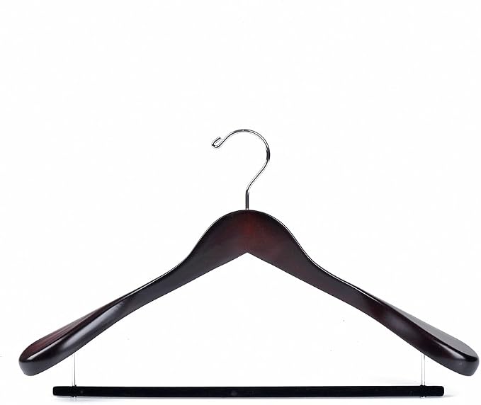 Luxury Wide Shoulder Wooden Hangers 6 Pack, with Velvet Bar, Smooth Mahogany Finish Wood Suit Hanger Coat Hanger for Closet, Holds Upto 20lbs, 360° Swivel Hook, for Jacket, Dress Heavy Clothes Hangers - Image 7
