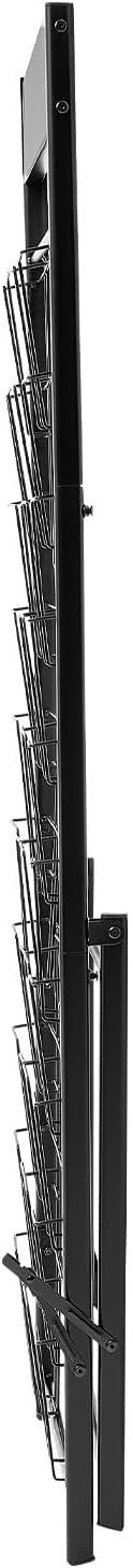 VEVOR Brochure Display Rack, 20 Pockets Magazine Literature Display Stand, Portable Floor Standing Magazine Rack, Metal Newspaper Catalog Holders for Shop, Exhibitions, Office, Trade Show, Black - Image 9