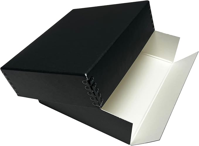 Lineco Drop Front Archival Storage Box, 8.75x10.75x3 in, Black, 2 Pack | Acid-Free with Metal Edge, Preserves Picture Longevity, Organize Photos, Newspapers, Prints, Documents, Crafts, DIY - Image 8