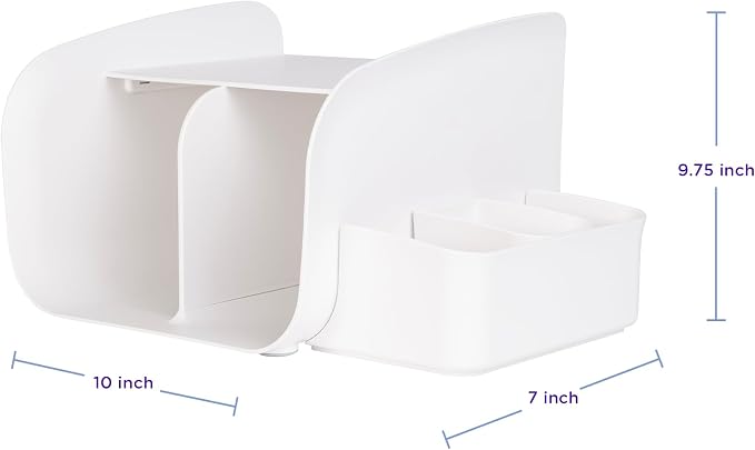 Ubbi Tabletop Diaper Caddy, Diaper Storage, Caddy Organizer, White | Non-Skid Rubber Feet, Baby Diaper Caddy Organizer for Wipes & Baby Accessories, Newborn Nursery Essential - Image 6