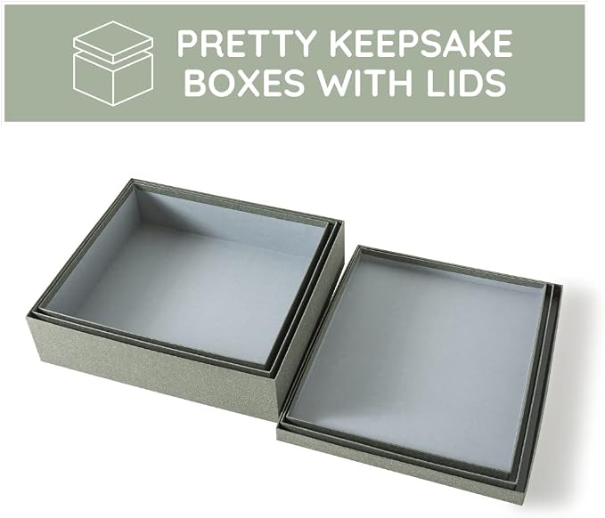 Soul & Lane - Gray Kraft Decorative Storage Boxes with Lids, Set of 3 | Paper Document Storage Box Set for Photos, Albums and Keepsakes, Large Cardboard Memory Organizers for Home Decor - Image 9
