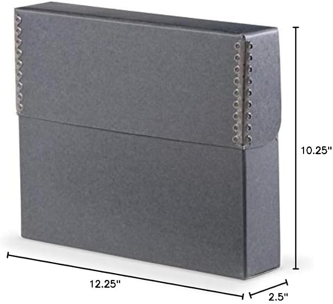 Blue/Grey Flip-Top Document Storage Box - 2 1/2W x 12 1/4L x 10 1/4" H - Image 4