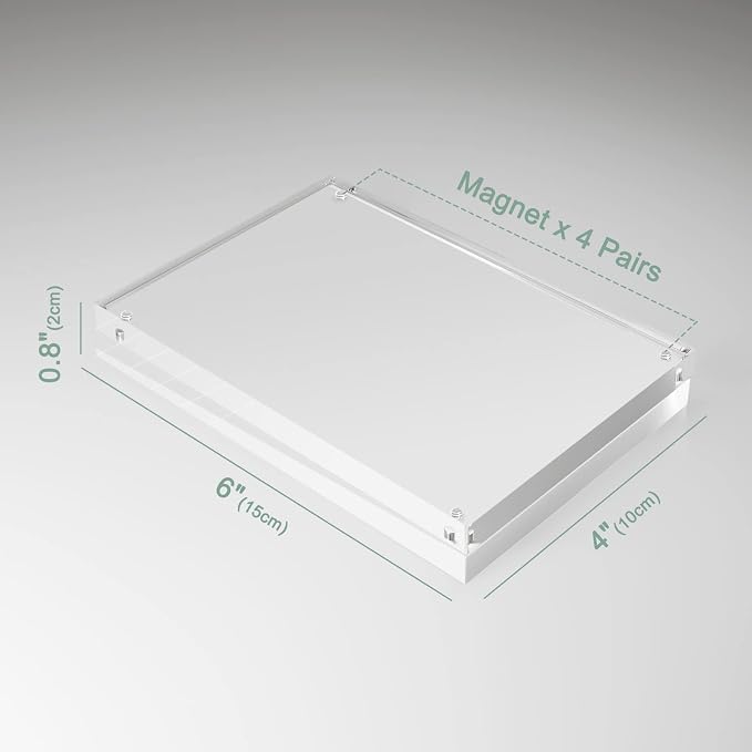SYNTRIFIC 4x6 Acrylic Frames 5 Pack 20mm Thicker, Freestanding Lucite Frame | Clear Lucite Frames, Stand on Desk, Horizontal and Vertical, Frameless, Floating Effect Photo Display - Image 9