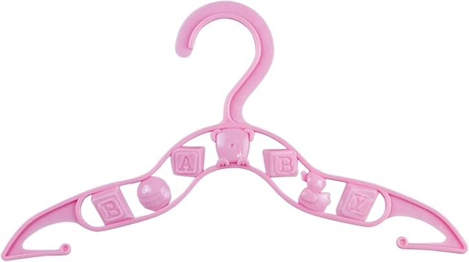 40 Pack Plastic BABY Nursery Hangers, Trouser Hanger Coat Hangers Trouser Hangers Baby Hangers for Clothes, Coat Hanger Baby Stuff Kids Hangers (Pink) - Image 6