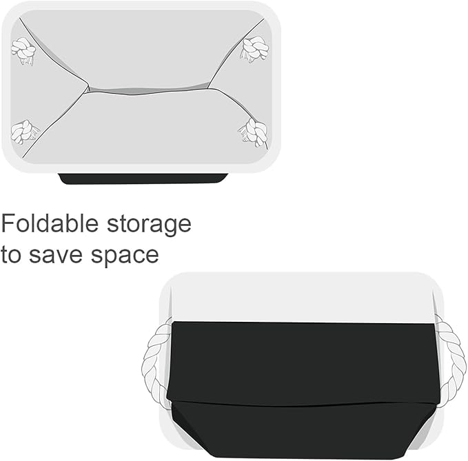 Storage Bins for Shelves - 6 Pack 11.8x7.8x5.2 inch Collapsible Storage Cubes, Basket for Gifts Empty Closet Organizing Dog Toy Box (White & Black) - Image 7