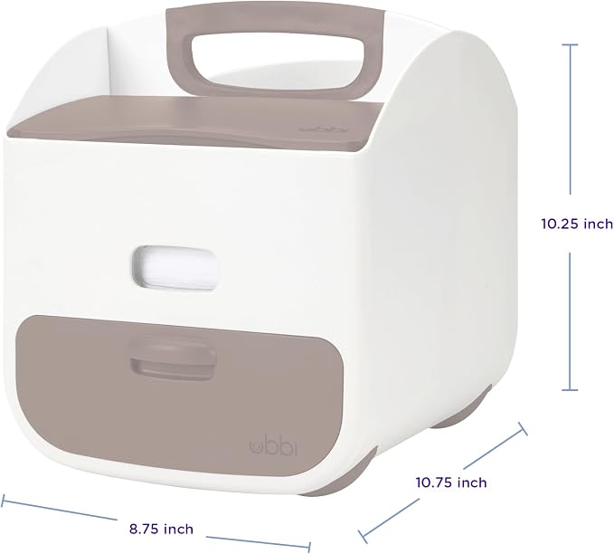 Ubbi Portable Diaper Caddy & Changing Mat, Taupe | Baby & Toddler Nursery Changing Station, Diaper Storage, Caddy Organizer, Stores Baby Diapers, Wipes & Changing Essentials - Image 5