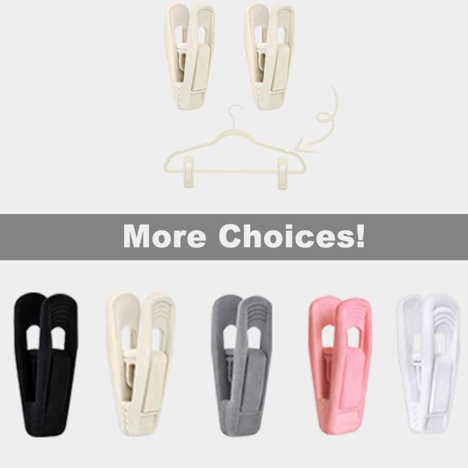 TOFIIGREM Beige Velvet Hangers Clips 50 PCS, Non-Slip Velvet Skirt Hanger Clips for Ivory/Beige Velvet Hangers, Strong Finger Clips Perfect for Thin Velvet Hangers Skirt Pant Suit Velvet Hangers - Image 8