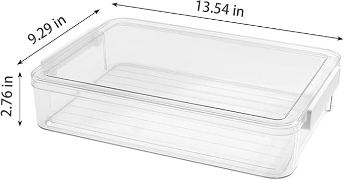 A4 Scrapbook Paper Storage, Photo Storage Box, Plastic File Box (4Pack, Large, White) - Image 6