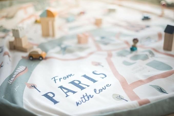 Play & Go Drawstring Play Mat Storage Bag for Children - Kids Toy Storage Organizer - Drawstring Toy Bag - Large 55" Play Mat for Toddlers Toys and Bag for Storage - Paris map - Image 5