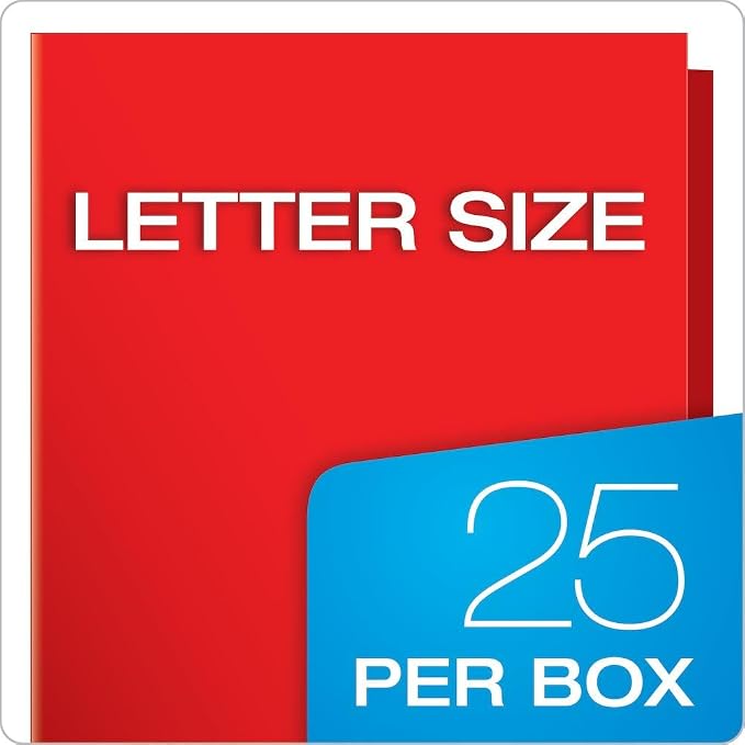 Oxford Laminated Twin-Pocket Folders, Letter Size, Red, Holds 100 Sheets, Box of 25 (51711EE) - Image 6