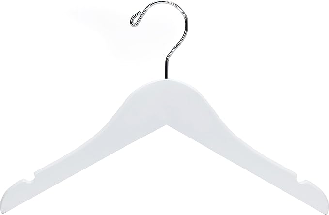 Quality 12 Inch White Kids Wooden Hangers - 80 Pack Children Hangers with Multifunctional Notches & 360 Degree Swivel Chrome Hook - Kid Coat Hangers for Clothes Size 8 and Smaller (White, 80) - Image 9