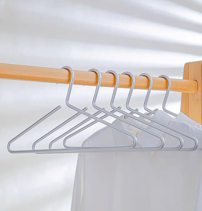 Premium Matte Silvery Aluminum Coat Hangers 10 Piece Set, 16.5” Extra Smooth & Durable Metal Shirt Dress Hanger,Aluminum Alloy Hanger,Clothing Support,Clothing Hang - Image 8