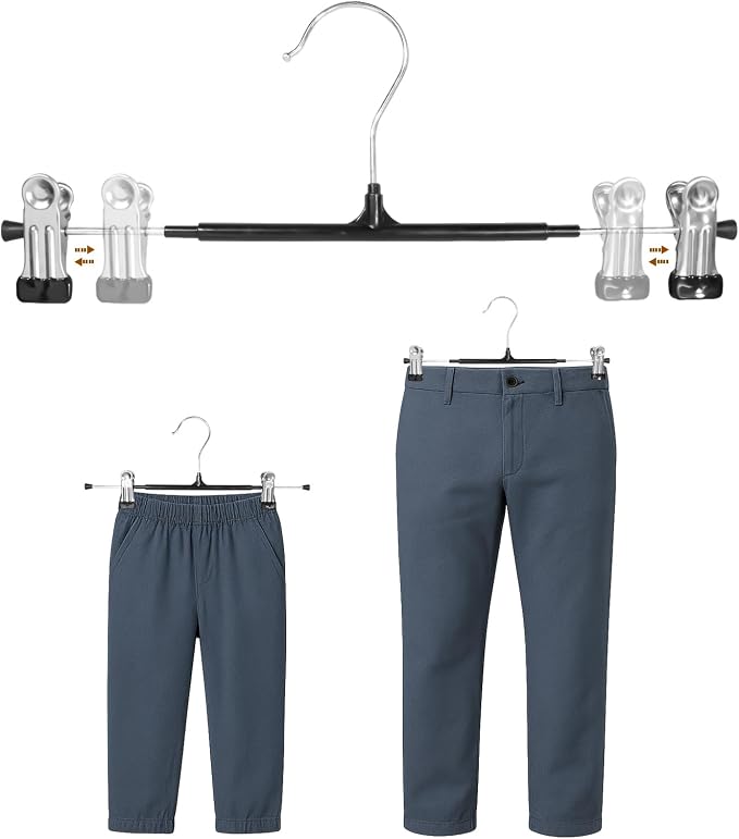 Pants Hangers with Clips,50 Pack Pants Hangers,Space Saving Jean Hanger,360° Swivel Hook Non-Slip for Skirt,Socks,Jeans - Image 7