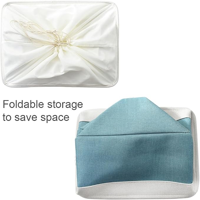 Storage Bin for Shelves - Extra Jumbo 3 Pack 20.5L×15.7W×13.8H Storage Basket for Organizing, Fabrin Storage cubes with Drawstring Cover for Living Room Bedroom Decor Closet(White & Green - Image 7