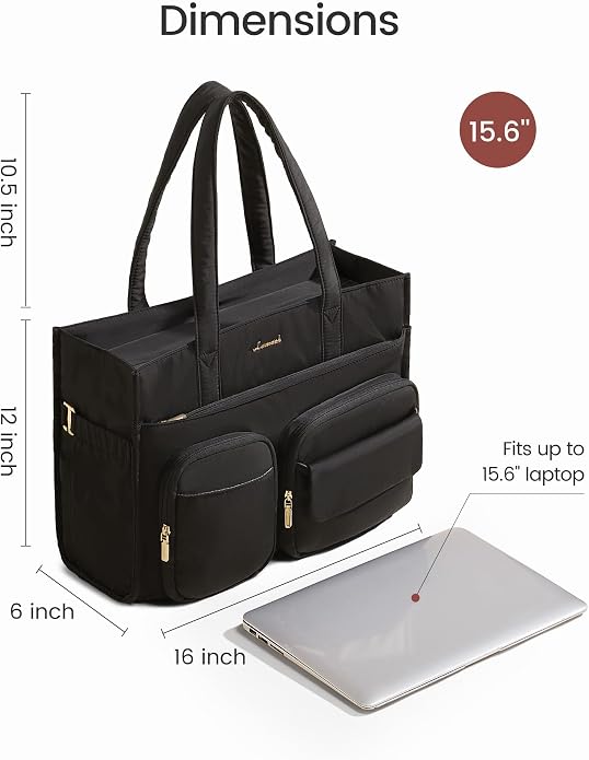 LOVEVOOK Teacher Tote Bag for Women,Multi-pocket Laptop Bag with Large Cup Holder,Nurse Bags Work Travel Computer Handbag - Image 7