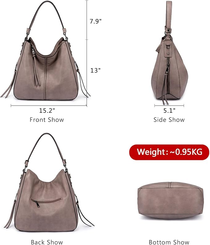 Hobo Crossbody Bag for Women, Designer Shoulder Purse Handbags - Image 9