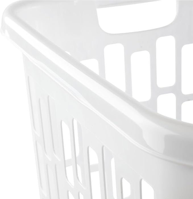 Sterilite Ultra Easy Carry Plastic Dirty Clothes Laundry Basket Hamper with Integrated Handles and Ventilation Holes, White (8 Pack) - Image 9
