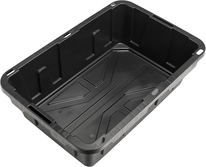 CX Heavy Duty 15-Gallon Stackable Plastic Storage Bins with Lids, 5 Pack | Storage totes for garage organization, Stackable containers, weather-resistant, snap lid, 9.5H x 20.6W x 30.6D, Black/Yellow - Image 9