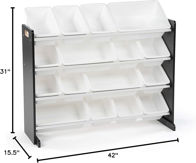 Humble Crew Supersized Toy Storage Organizer with 16 Removable Bins, Black/White – Large Toy Storage for Toddlers Ideal for Kids' Rooms, Playrooms, and Nurseries - Modern Toy Bins for Kids - Image 8