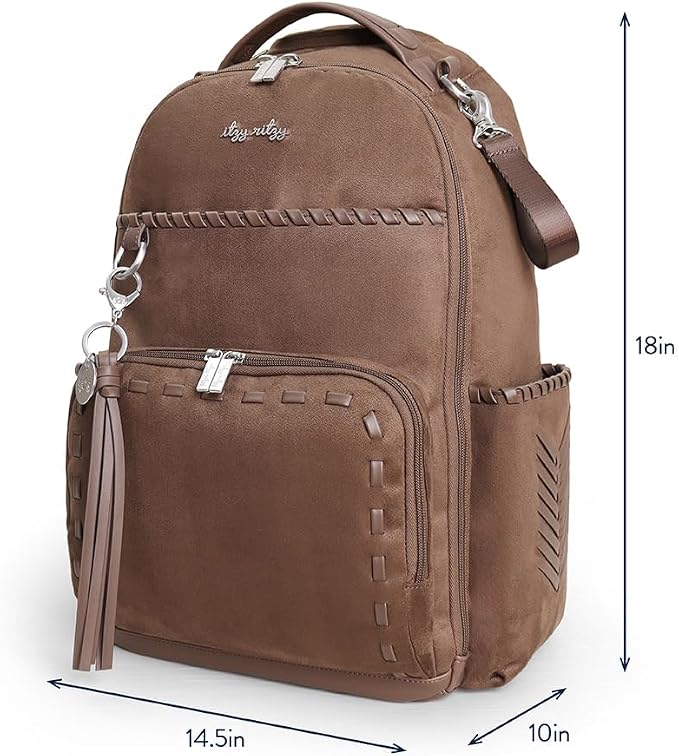 Itzy Ritzy Boss Plus Large Diaper Bag Backpack with 19 Pockets (Aspen) | Includes 2 Insulated Bottle Pockets, Changing Pad, Stroller Clips, Comfortable Padded Straps, Easy-to Clean, Travel-Ready - Image 11