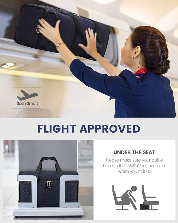 LOVEVOOK Travel Duffle Bag - Weekender & Overnight Bag with Toiletry & Wet Pocket, Carry-On Size, 3pc Set - Image 7