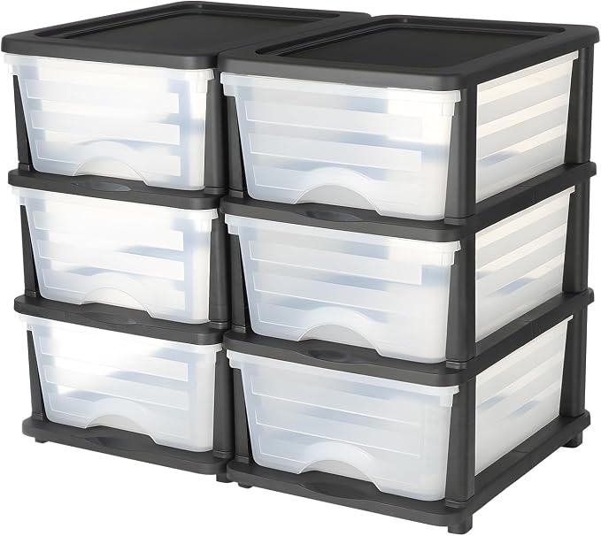 VEVOR Plastic Storage Drawers, 2 Pack Storage Organizer Drawer, 6 Drawers Closet Organization and Storage Dividers, Dresser Organizer Clear Bins for Office Supplies, Craft Rooms, Classrooms and Home - Image 9