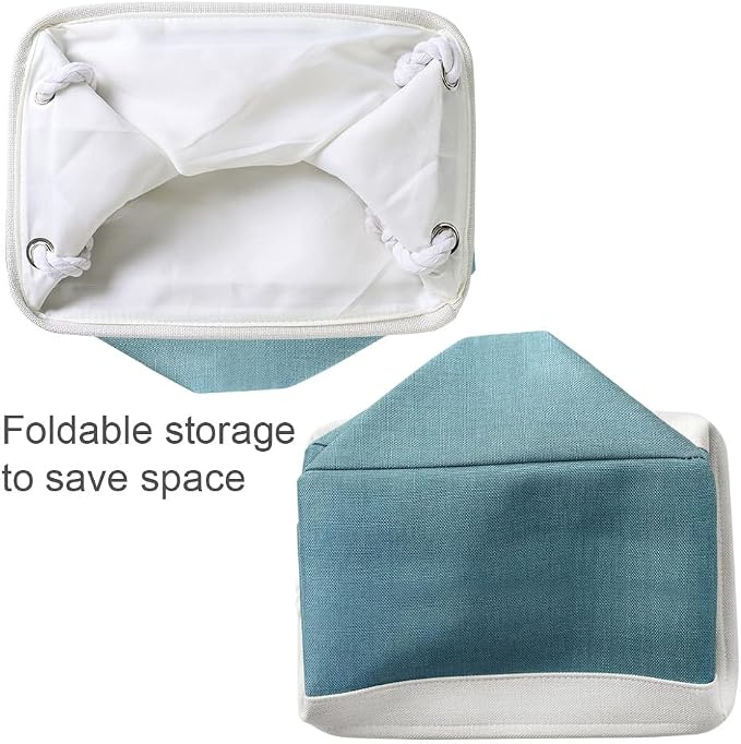 TcaFmac Organization and Storage Basket for Organizing - 16x12x12 inch Large 2 Pack Fabric Storage Cubes, Collapsible Storage Bins for Shelves Box Closet Cloth Home Toy Books Kids (White & Green) - Image 7
