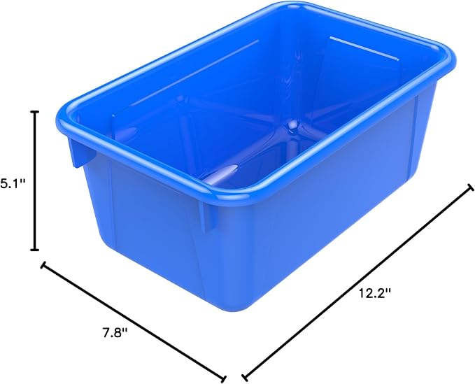 Storex Small Cubby Bins – Plastic Storage Containers for Classroom, 12.2 x 7.8 x 5.1 inches, Class Blue, 5-Pack (62416A05C) - Image 11