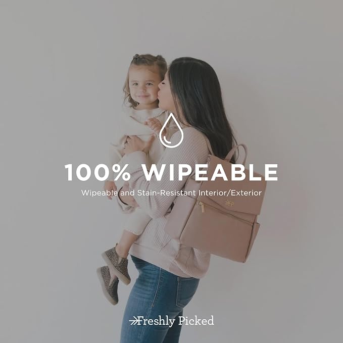 Freshly Picked Mini Diaper Bag II Backpack – Premium Vegan Leather Small Baby Bag without Changing Pad, Compact, Lightweight & Stylish for Moms On-the-Go, Fig - Image 8