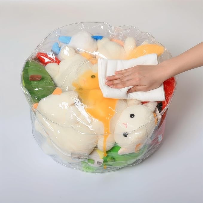 Clear Stuffed Animal Storage Bean Bag Chair Cover - Extra Large 150L, Waterproof & Easy-Clean Toy Organizer with Plastic Window,forNursery, Bedroom, Playroom (Cover Only, No Filler) (C1pcs) - Image 7