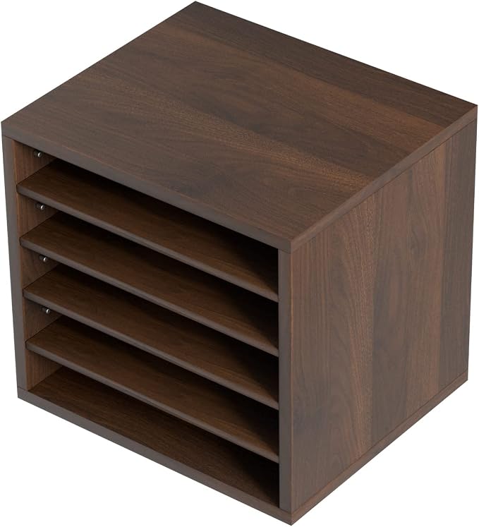 VEVOR Literature Organizers, 5 Compartments Office Mailbox with Adjustable Shelves, Wood Literature sorter 13.9x12x13 inches for Office, Home, Classroom, Mailrooms Organization, EPA Certified, Brown - Image 10