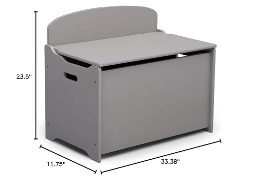 Delta Children MySize 9 Bin Plastic Toy Organizer - Greenguard Gold Certified, Grey & MySize Deluxe Toy Box - Greenguard Gold Certified, Grey - Image 8