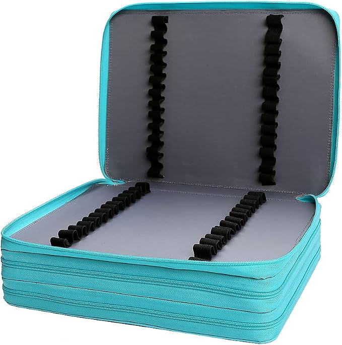 Marker Pen Organizer Case 168 Slots Large Capacity with Handy Wrap Portable Multilayer Holder for Watercolor Pencils & Gel Pen Markers(Black) - Image 4