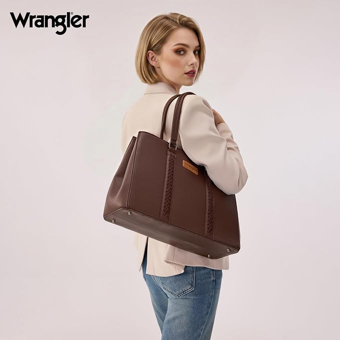 Montana West Wrangler Laptop Tote Bag for Women 15.6 Inch Computer Bag for Work Large Double Compartment Purse and Handbag - Image 6