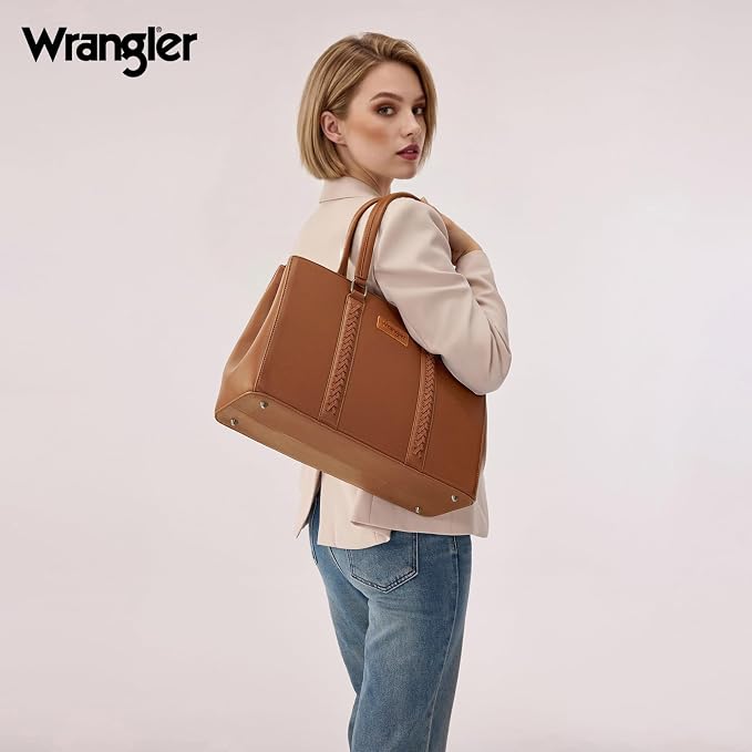 Montana West Wrangler Laptop Tote Bag for Women 15.6 Inch Computer Bag for Work Large Double Compartment Purse and Handbag - Image 6