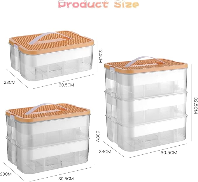 Toys Organizer Storage Case for Lego Box Kids Toy Stackable Building Blocks with Lids Bins Adjustable Lego Storage Containers Plastic Toy Box 1 Layer (Lemon) - Image 8