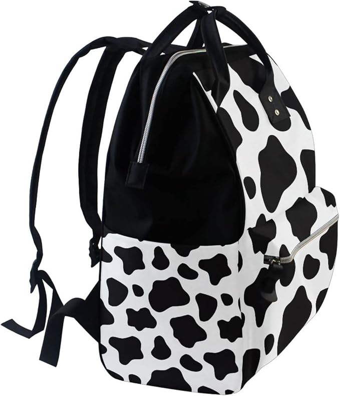 Large Capacity Baby Diaper Bag Cow Print Durable Multi Function Travel Backpack - Image 7