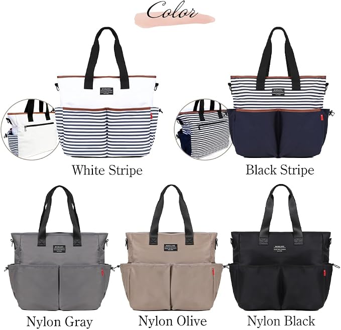 Riverland Diaper Bag Stylish Tote Cross Body Travel Tote | Newly Redesigned, Unisex for Mom Dad Men Women, Large Capacity, Baby Bag - Image 7