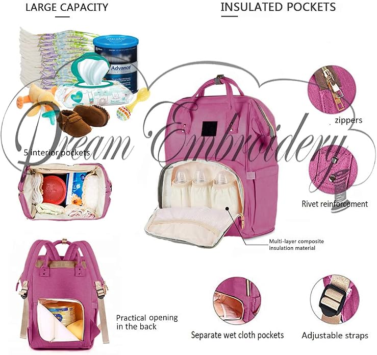 PERSONALIZED Large Diaper Knapsack/Tote Backpack/Messenger Shoulder Bag - Image 5