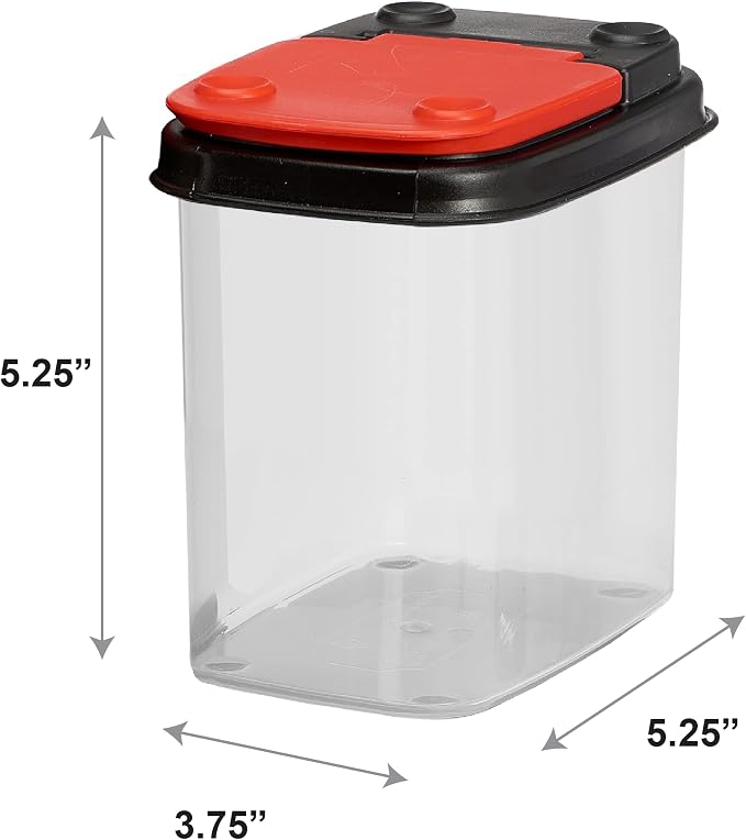 Buddeez Stackable Hardware Storage Bins, 1 Quart, 12-Pack, Red Lids | Clear bins for easy visibility, Stackable lids, Organizes nuts, bolts, screws and small parts, Workshop or garage storage - Image 5