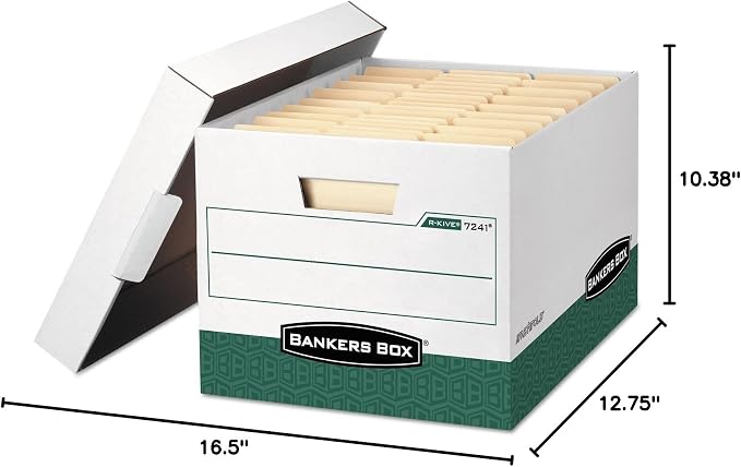 Bankers Box 12-Pack Heavy-Duty File Storage Boxes, Letter/Legal, FastFold | Archive with confidence using heavy-duty boxes, locking lids, and rugged construction that protects high-value records. - Image 7