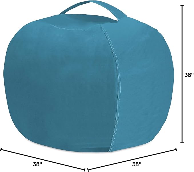 Posh Stuffable Kids Stuffed Animal Storage Bean Bag Chair Cover - Childrens Toy Organizer, Large 38" - Heather Teal - Image 8
