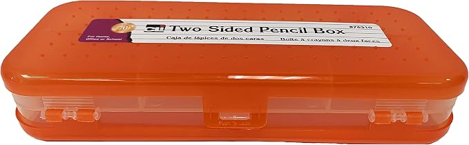 Charles Leonard Double Sided Pencil Box Pencil Case, 5 Compartment Organizer, Plastic, Assorted Colors, 8.5" W x 3.5" x 1.5" H, Bulk Pack of 24 (76310-ST) - Image 5