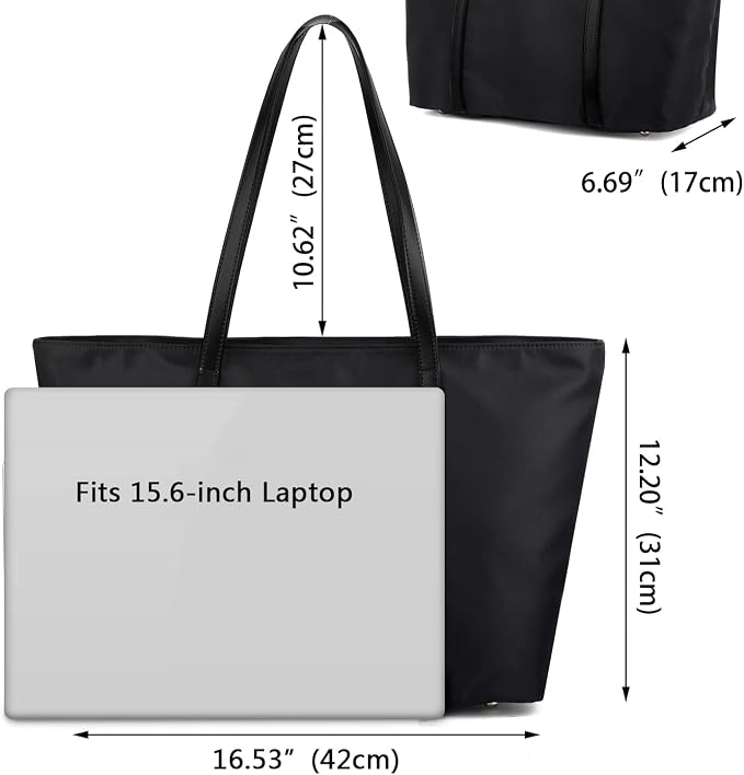 YALUXE Women's Nylon Tote Bags Large Capacity Shoulder Bags Work Handbags Purses Travel Beach Bags | Nylon - Image 7